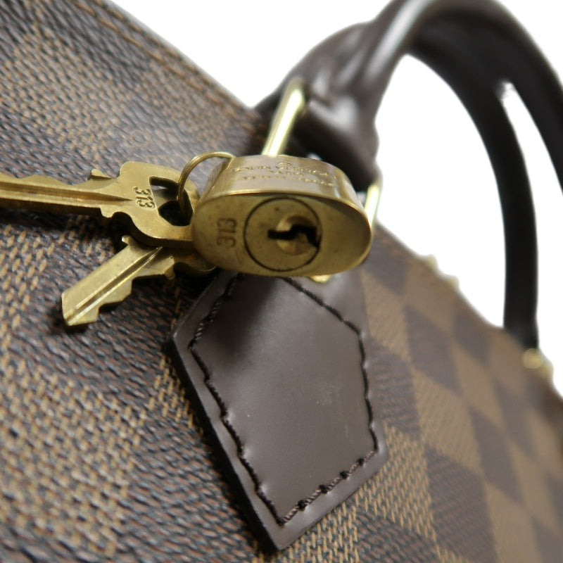 LOUIS VUITTON Damier Alma Handbag  Brown Gold Hardware N51131 with Padlock・two Keys