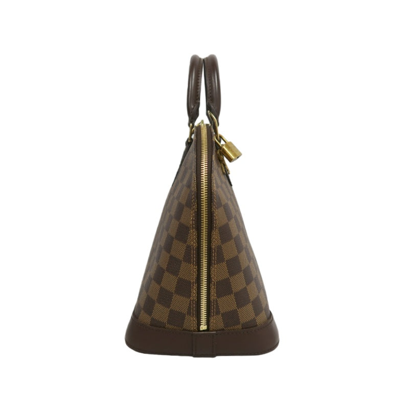 LOUIS VUITTON Damier Alma Handbag  Brown Gold Hardware N51131 with Padlock・two Keys
