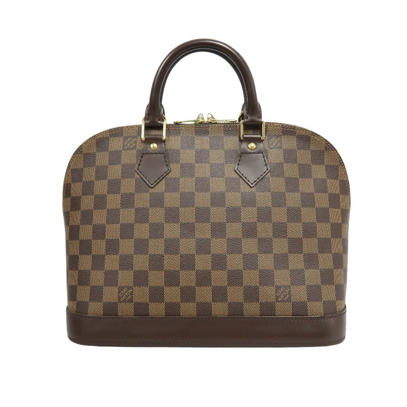 LOUIS VUITTON Damier Alma Handbag  Brown Gold Hardware N51131 with Padlock・two Keys