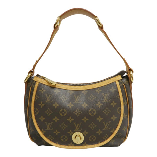 LOUIS VUITTON Monogram Tulum PM Shoulder Bag Brown  Gold Hardware