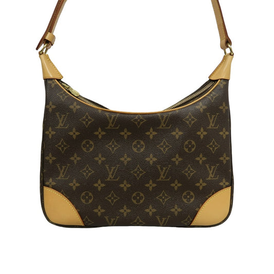 LOUIS VUITTON Monogram Boulogne 30 Shoulder Bag Brown Gold Hardware