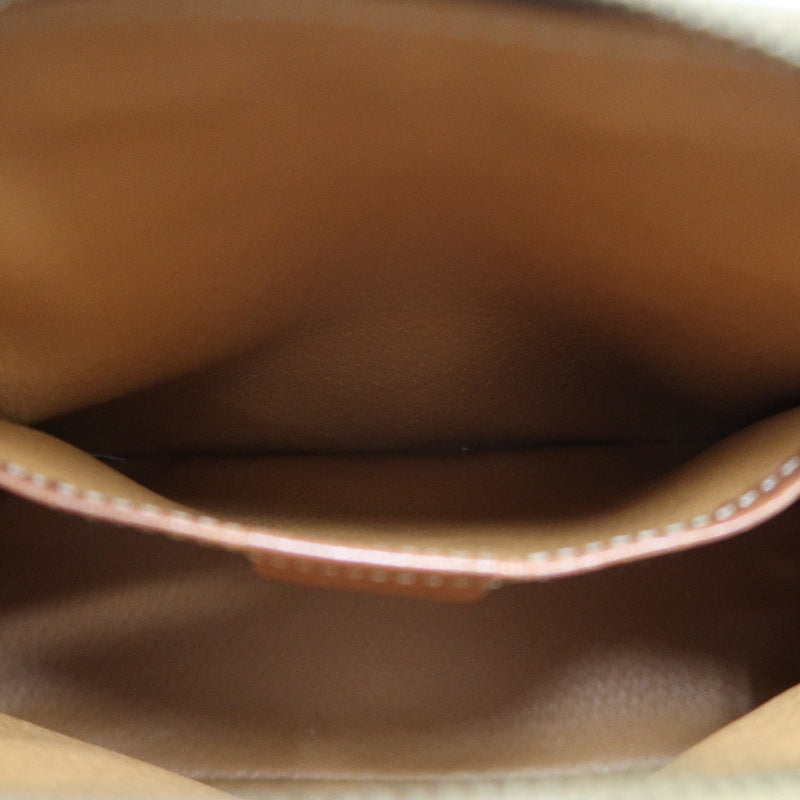 CELINE Macadam Handbag 2way with Shoulder StrapLeather 　Brown Gold Hardware