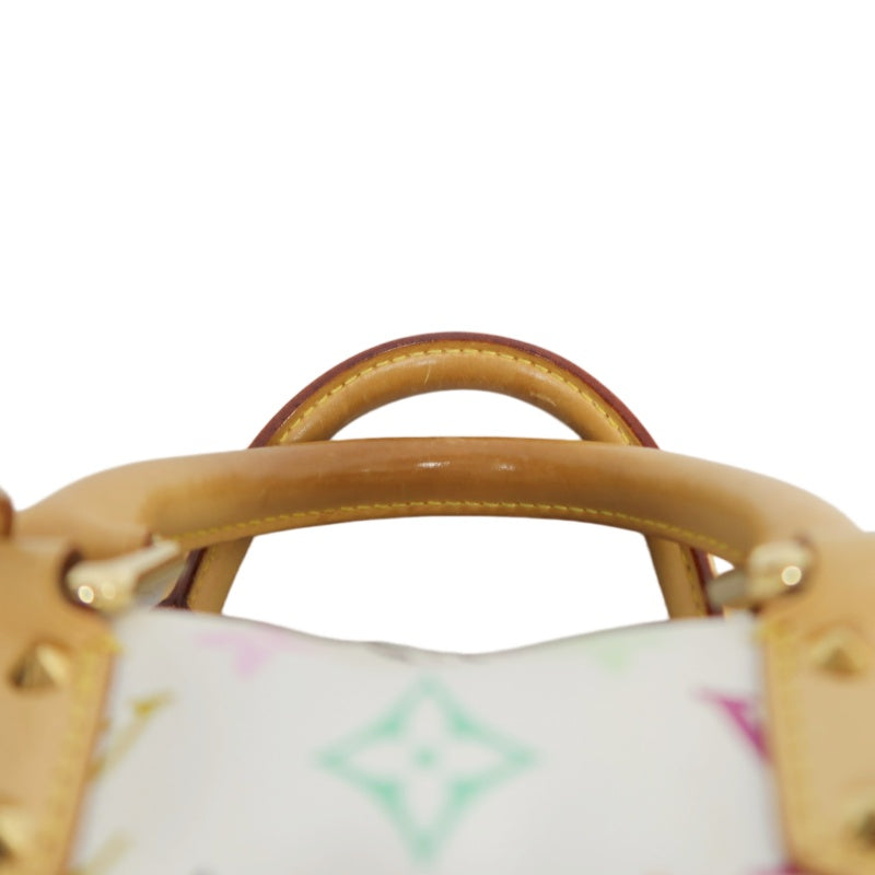LOUIS VUITTON Monogram Multicolor Speedy 30 Handbag  White Multicolor Gold Hardware   with twoKeys Padlock