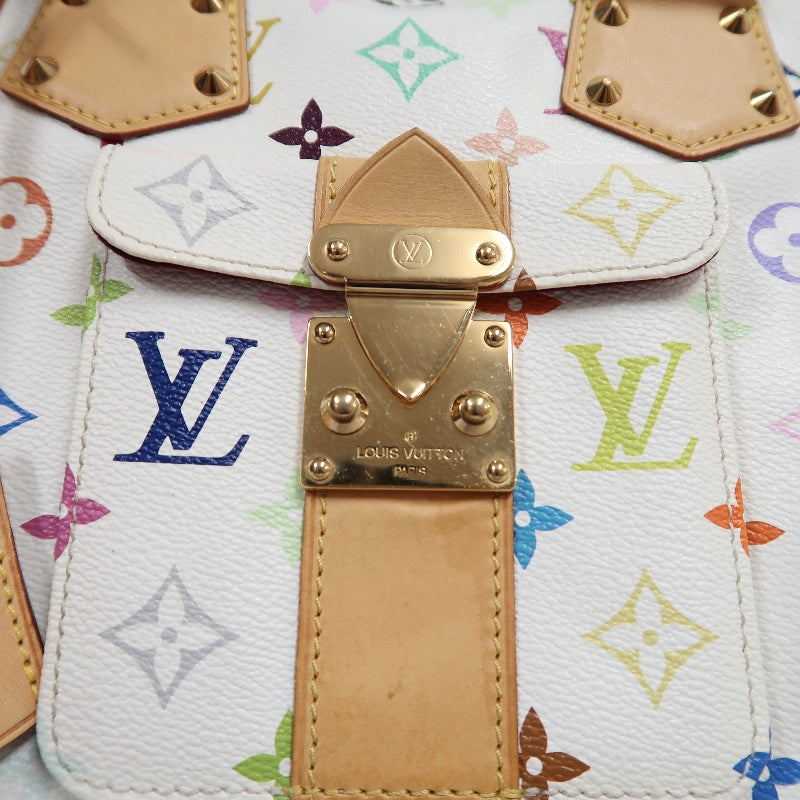 LOUIS VUITTON Monogram Multicolor Speedy 30 Handbag  White Multicolor Gold Hardware   with twoKeys Padlock