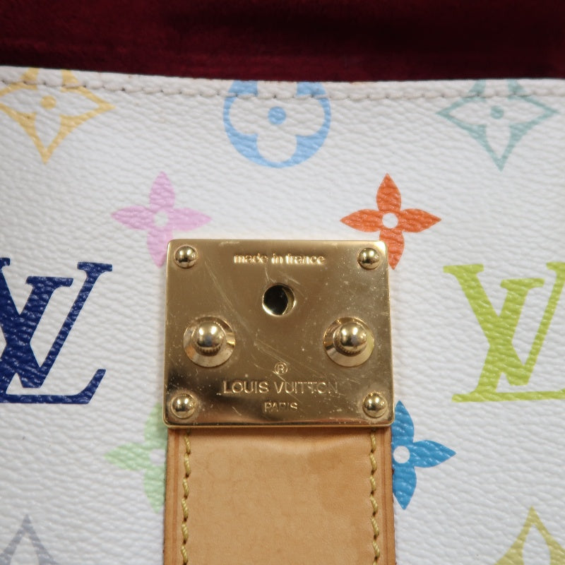 LOUIS VUITTON Monogram Multicolor Speedy 30 Handbag  White Multicolor Gold Hardware   with twoKeys Padlock