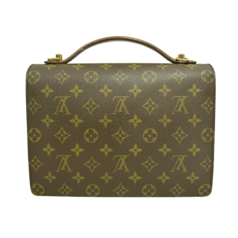 LOUIS VUITTON Monogram Monceau 26 Handbag 2way with Shoulder Strap Brown Gold Hardware