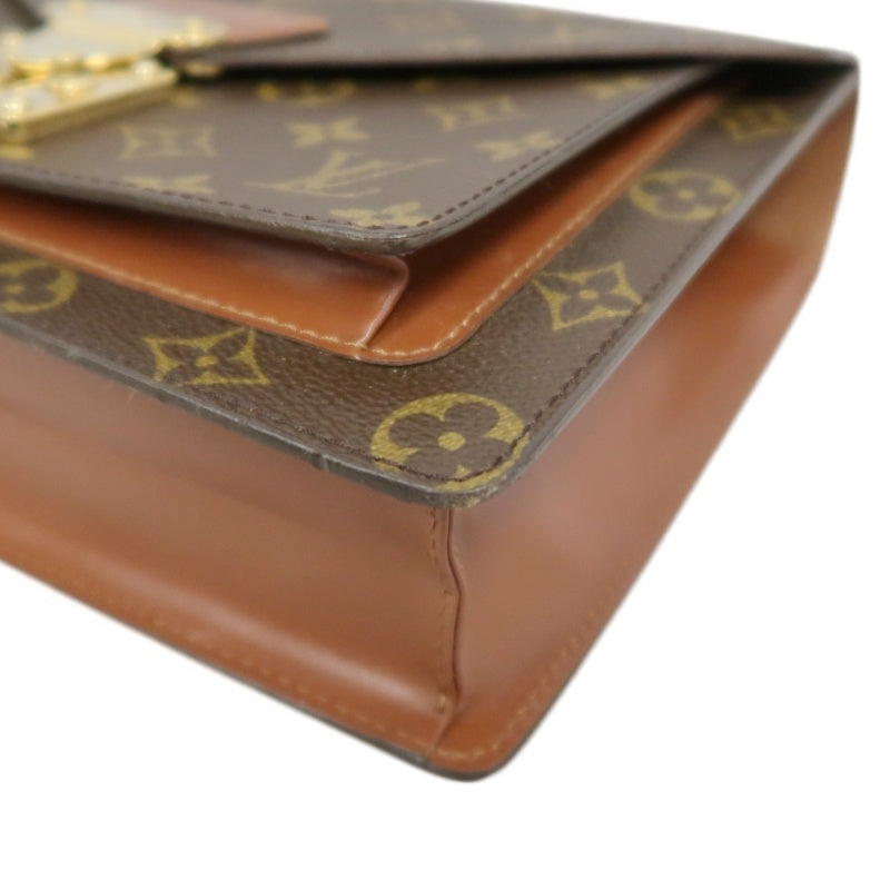LOUIS VUITTON Monogram Monceau 26 Handbag 2way with Shoulder Strap Brown Gold Hardware
