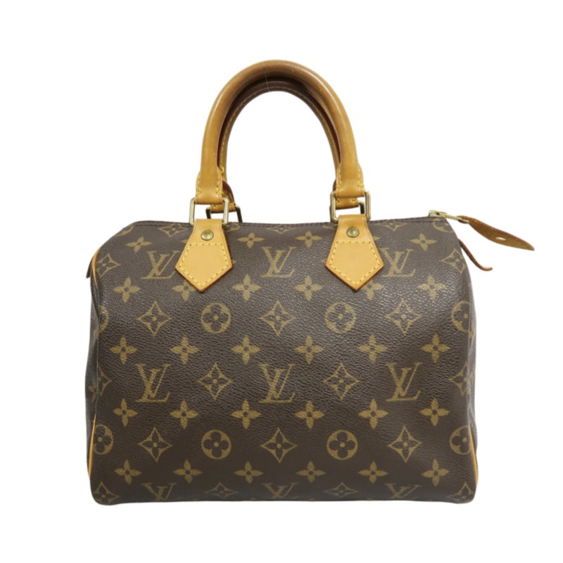 LOUIS VUITTON Monogram Speedy 25 Handbag Brown  Gold Hardware