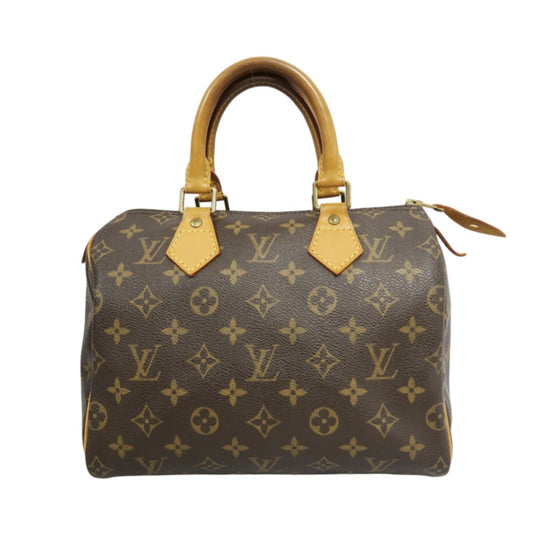 LOUIS VUITTON Monogram Speedy 25 Handbag Brown  Gold Hardware