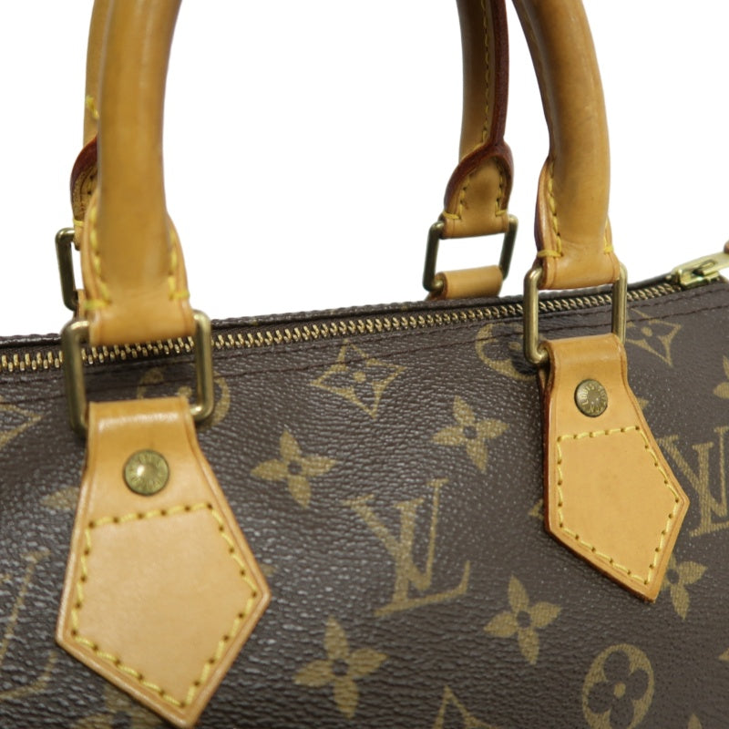 LOUIS VUITTON Monogram Speedy 25 Handbag Brown  Gold Hardware