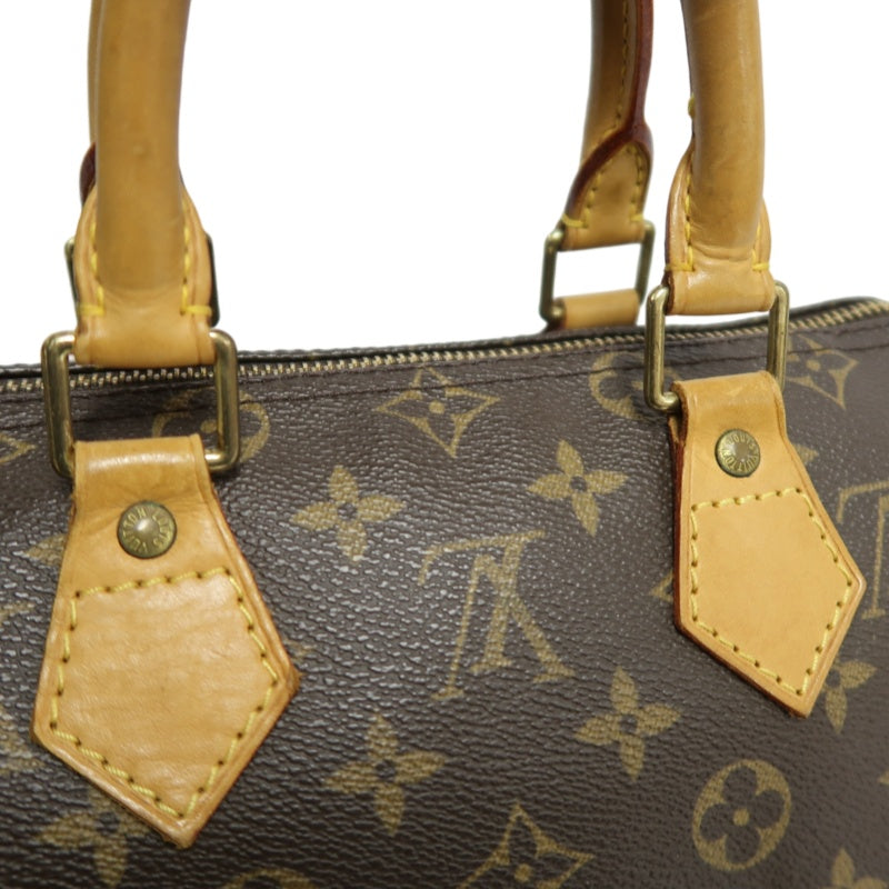 LOUIS VUITTON Monogram Speedy 25 Handbag Brown  Gold Hardware