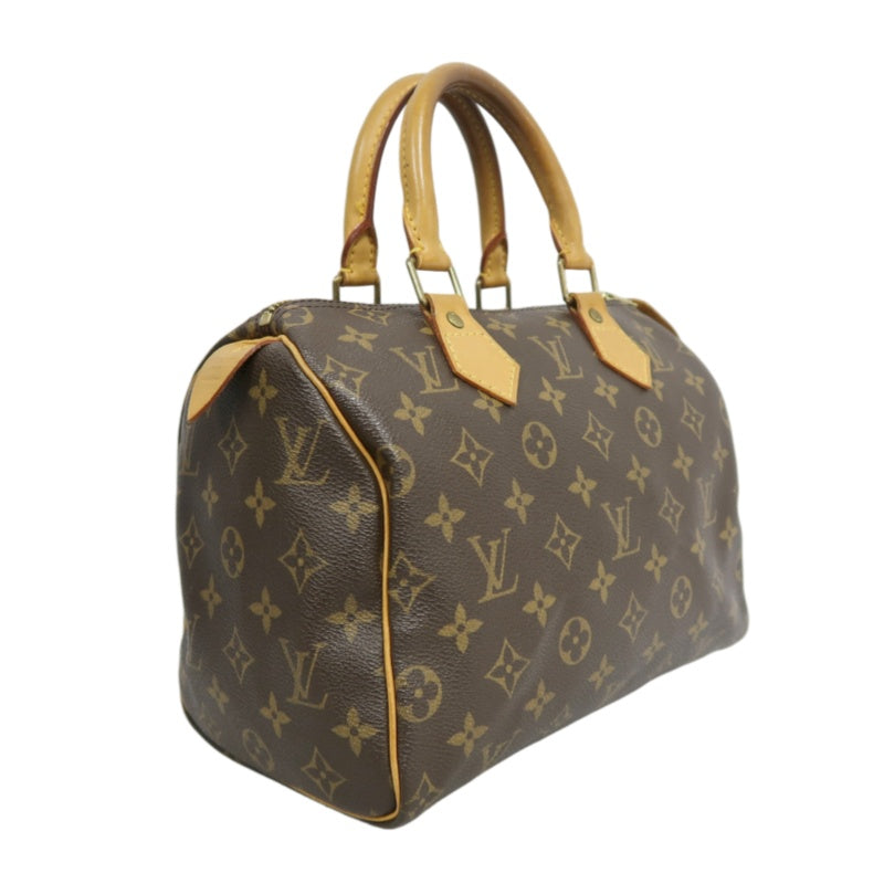LOUIS VUITTON Monogram Speedy 25 Handbag Brown  Gold Hardware