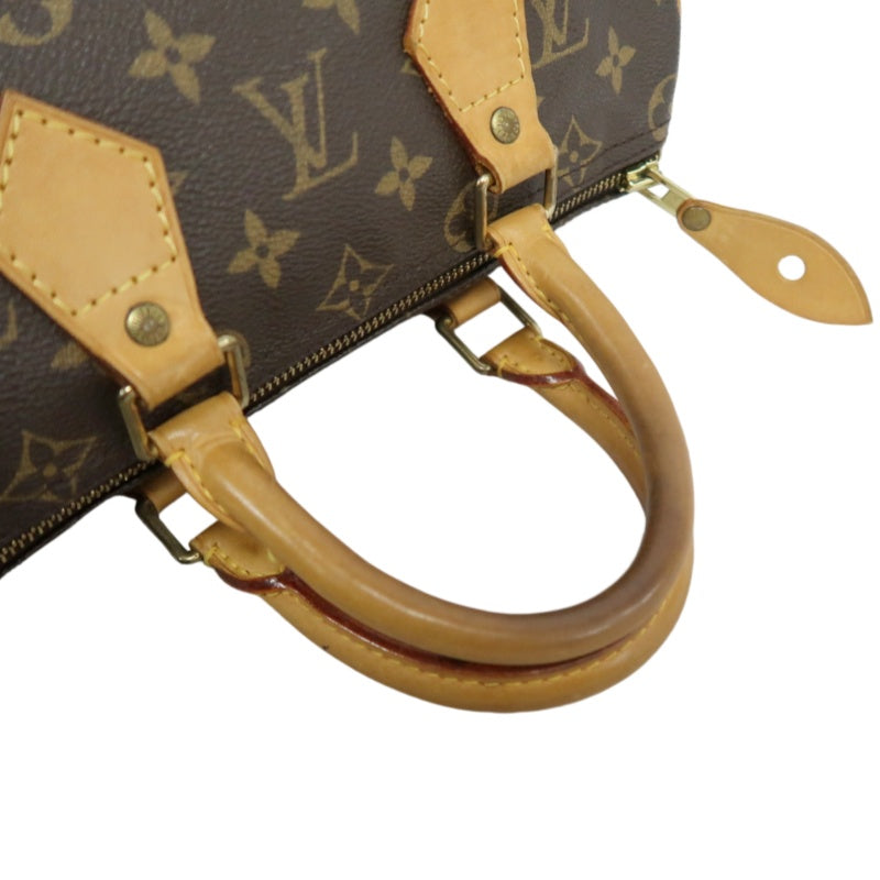 LOUIS VUITTON Monogram Speedy 25 Handbag Brown  Gold Hardware