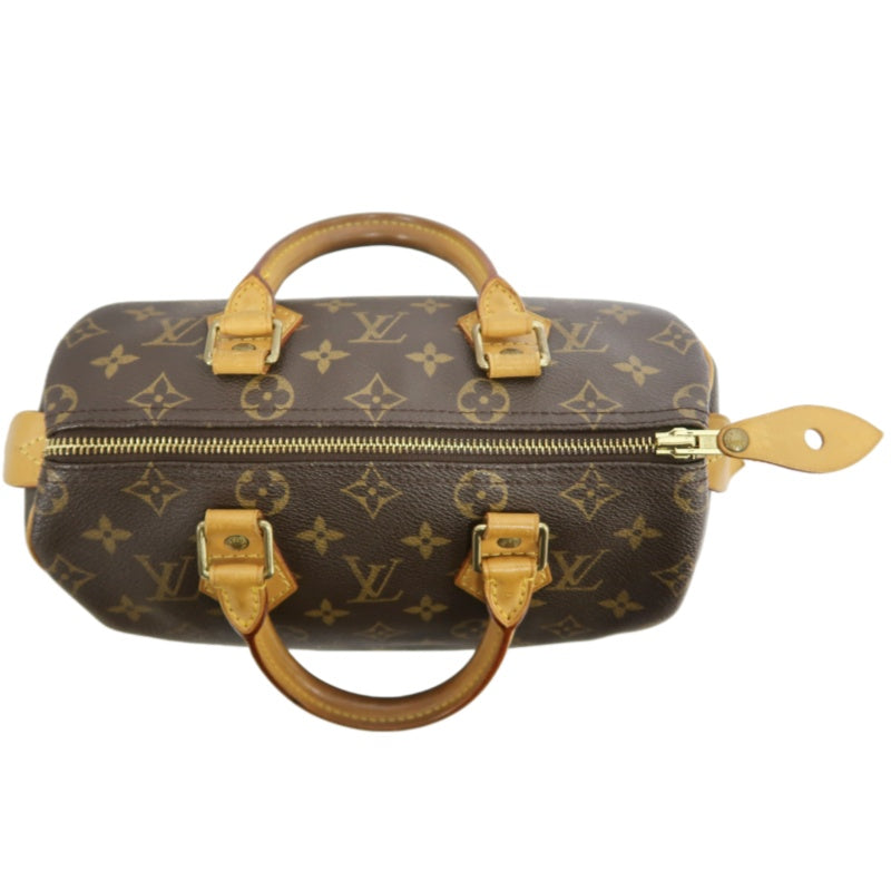 LOUIS VUITTON Monogram Speedy 25 Handbag Brown  Gold Hardware