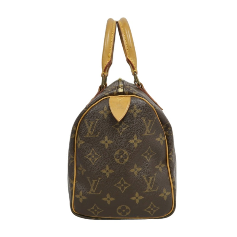 LOUIS VUITTON Monogram Speedy 25 Handbag Brown  Gold Hardware