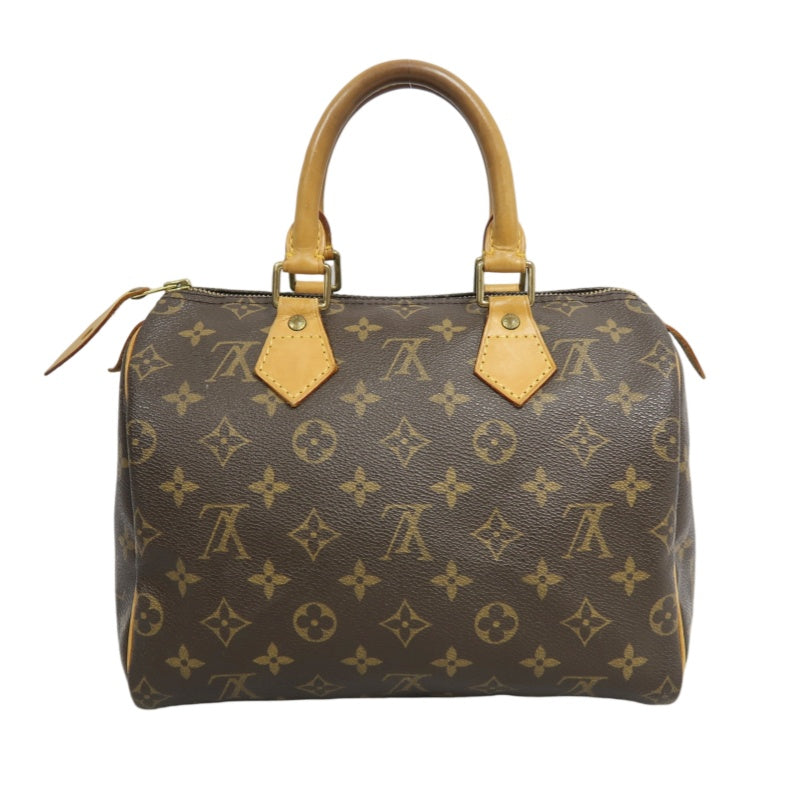 LOUIS VUITTON Monogram Speedy 25 Handbag Brown  Gold Hardware