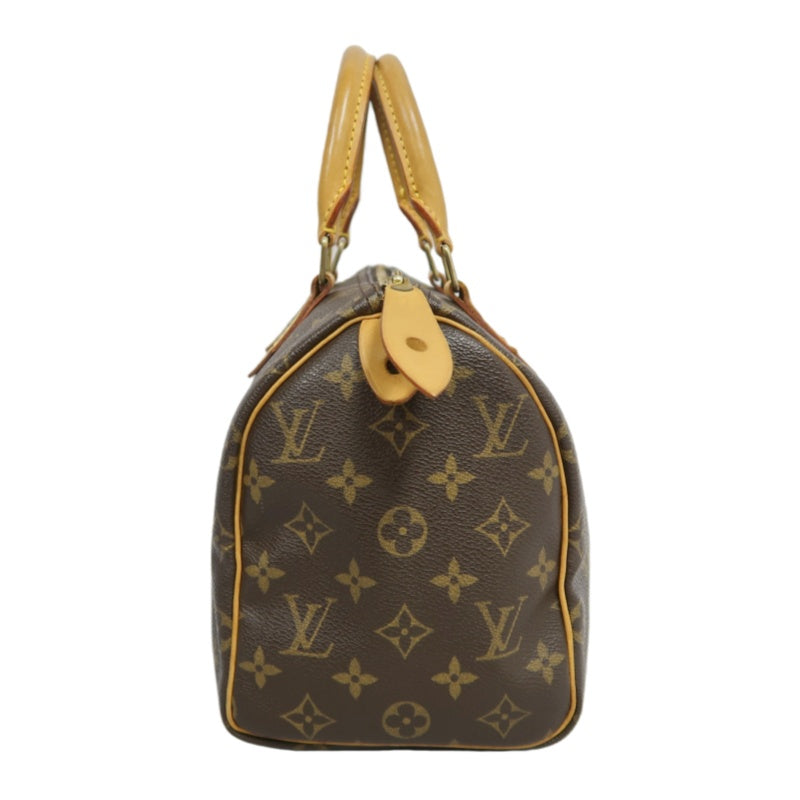 LOUIS VUITTON Monogram Speedy 25 Handbag Brown  Gold Hardware