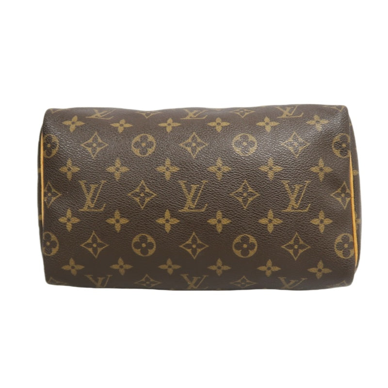 LOUIS VUITTON Monogram Speedy 25 Handbag Brown  Gold Hardware