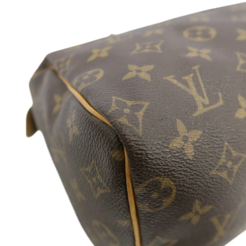 LOUIS VUITTON Monogram Speedy 25 Handbag Brown  Gold Hardware