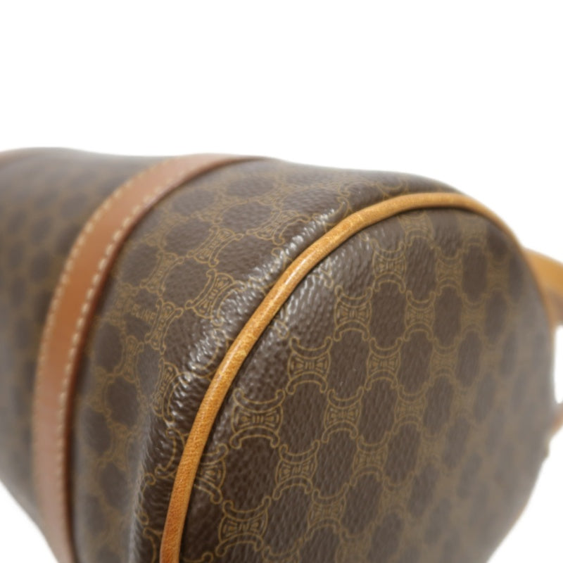 CELINE Macadam Mini Boston Bag Handbag Brown Gold Hardware