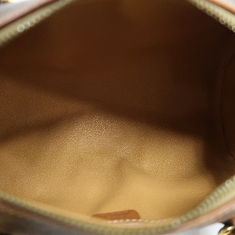 CELINE Macadam Mini Boston Bag Handbag Brown Gold Hardware