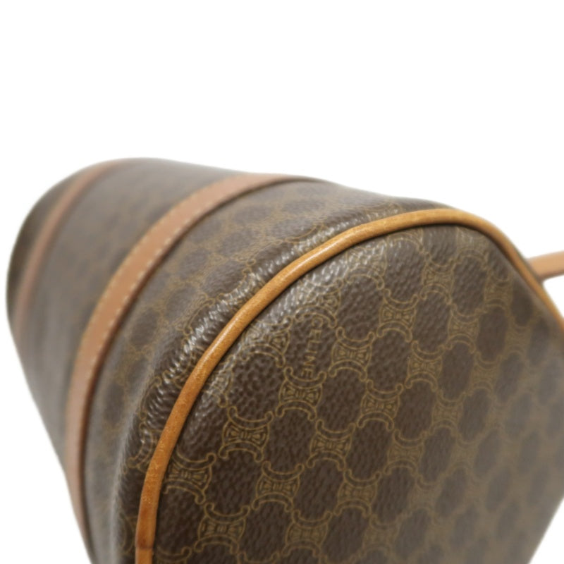 CELINE Macadam Mini Boston Bag Handbag Brown Gold Hardware