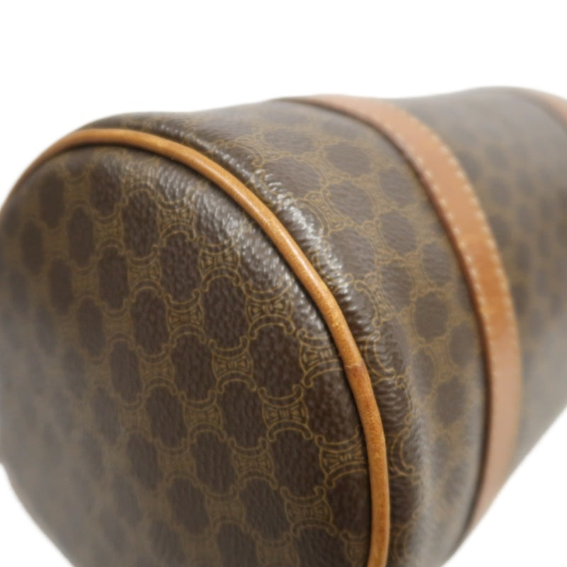 CELINE Macadam Mini Boston Bag Handbag Brown Gold Hardware