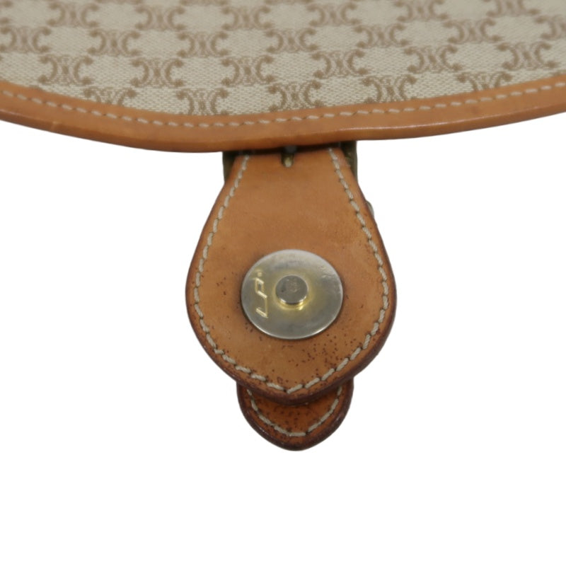 CELINE Macadam Shoulder Bag  Beige  Gold Hardware