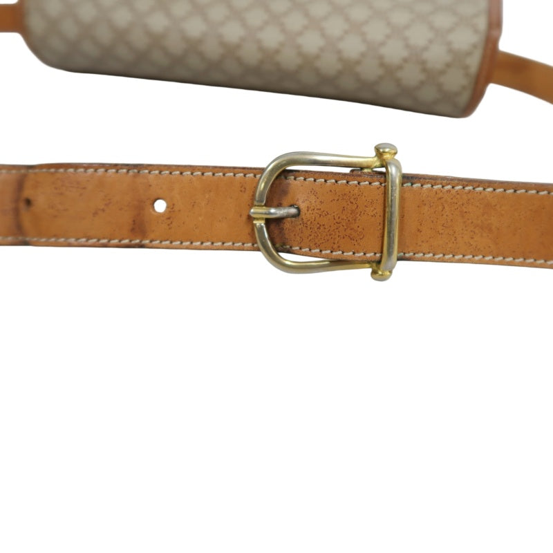 CELINE Macadam Shoulder Bag  Beige  Gold Hardware
