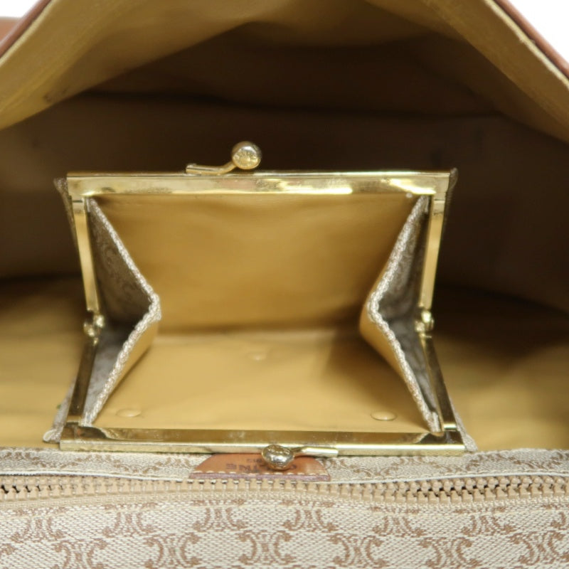 CELINE Macadam Shoulder Bag  Beige  Gold Hardware
