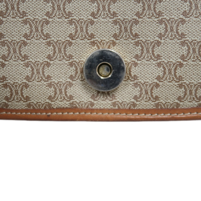 CELINE Macadam Shoulder Bag  Beige  Gold Hardware