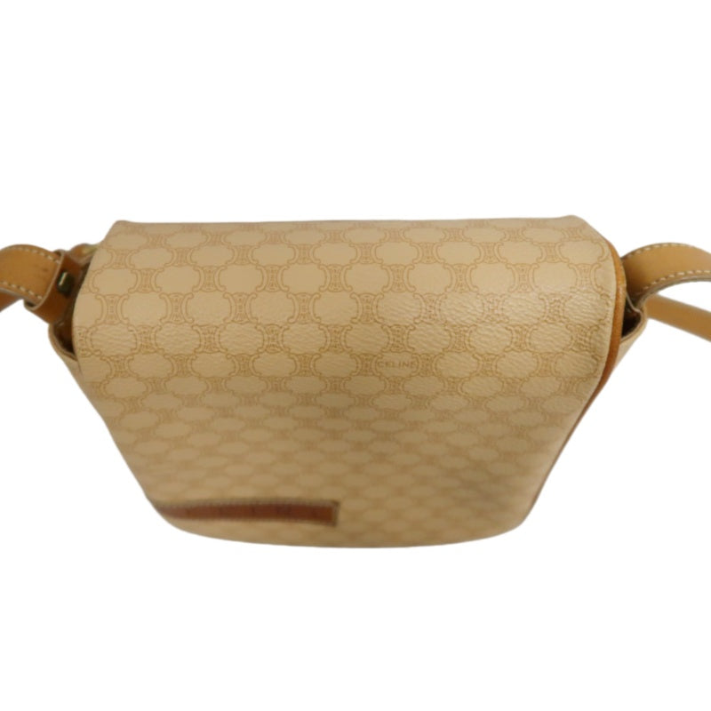 CELINE Macadam Shoulder Bag Beige Gold Hardware