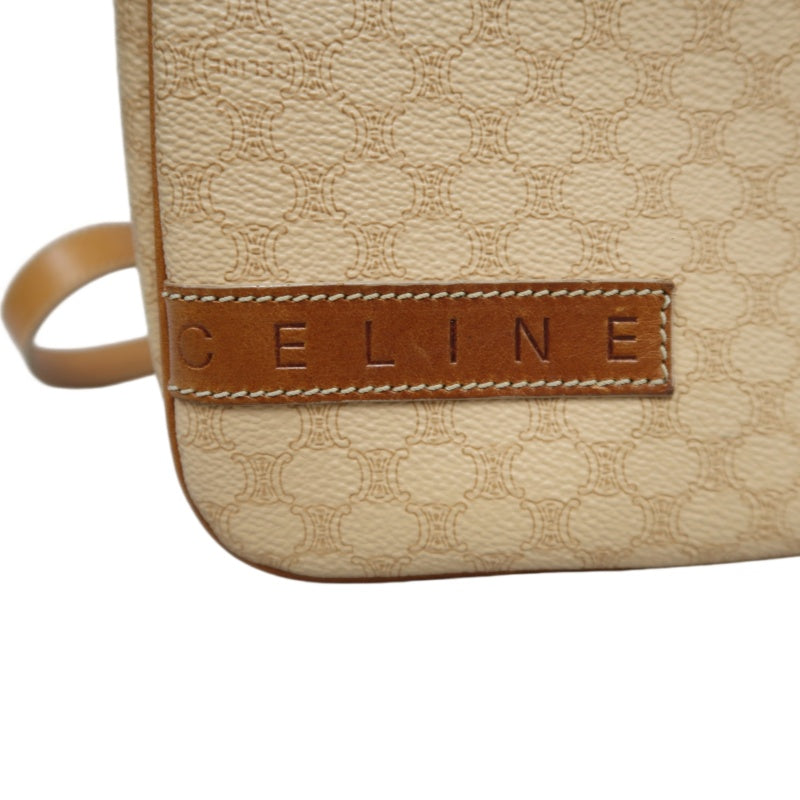 CELINE Macadam Shoulder Bag Beige Gold Hardware