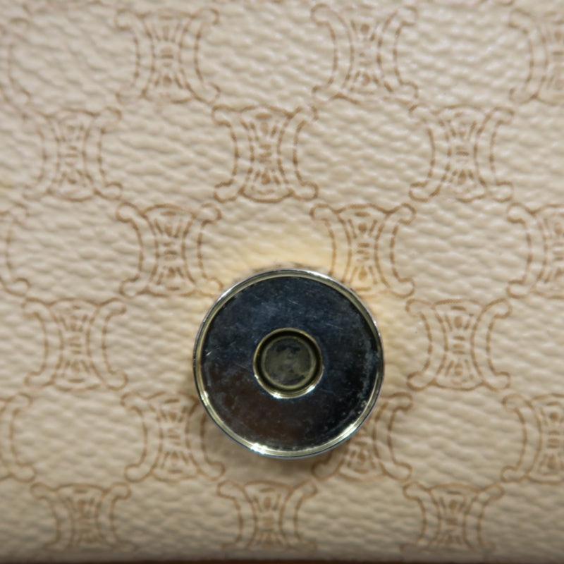 CELINE Macadam Shoulder Bag Beige Gold Hardware
