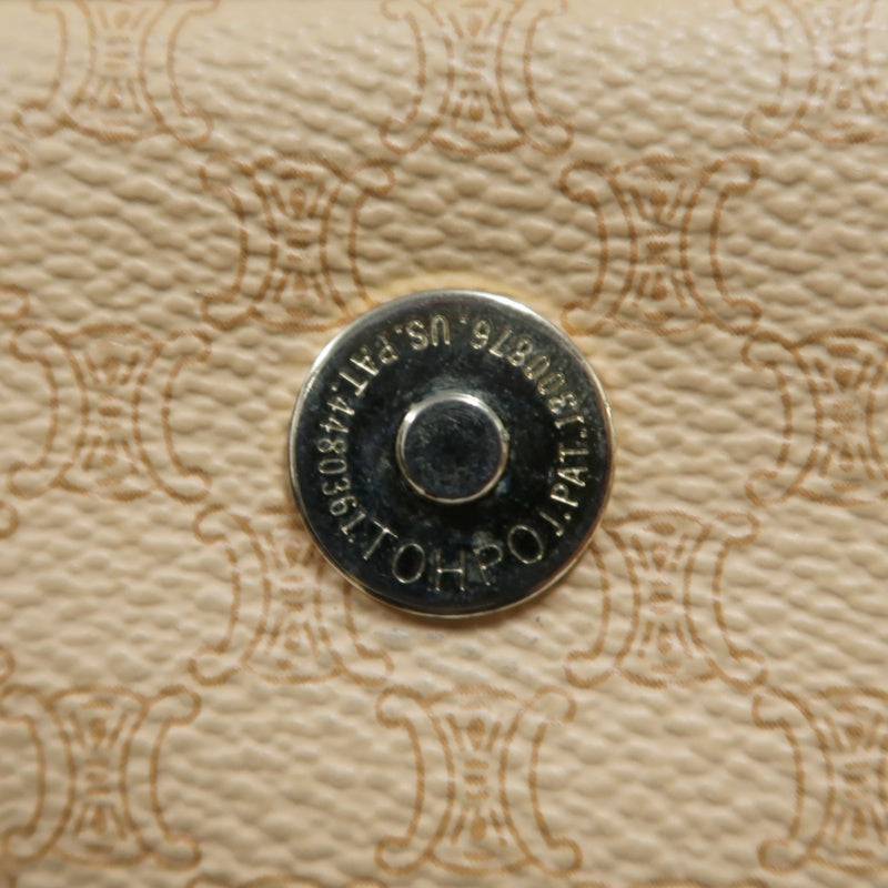 CELINE Macadam Shoulder Bag Beige Gold Hardware