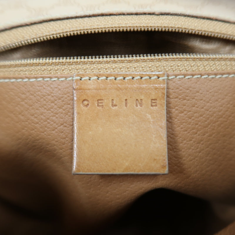 CELINE Macadam Shoulder Bag Beige Gold Hardware