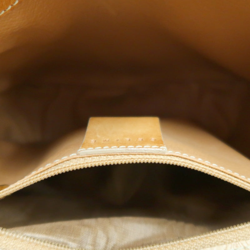 CELINE Macadam Shoulder Bag Beige Gold Hardware