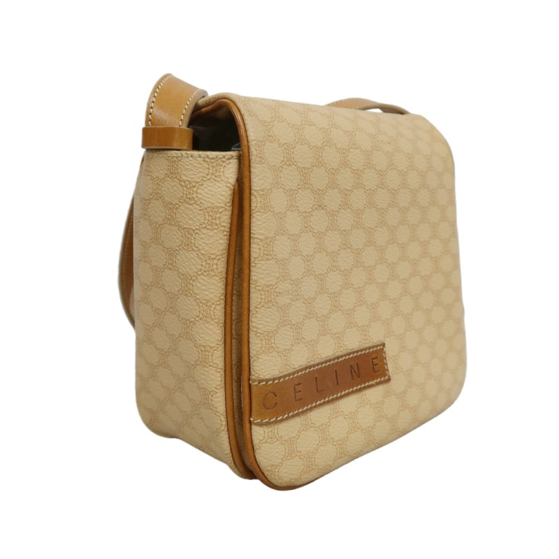 CELINE Macadam Shoulder Bag Beige Gold Hardware