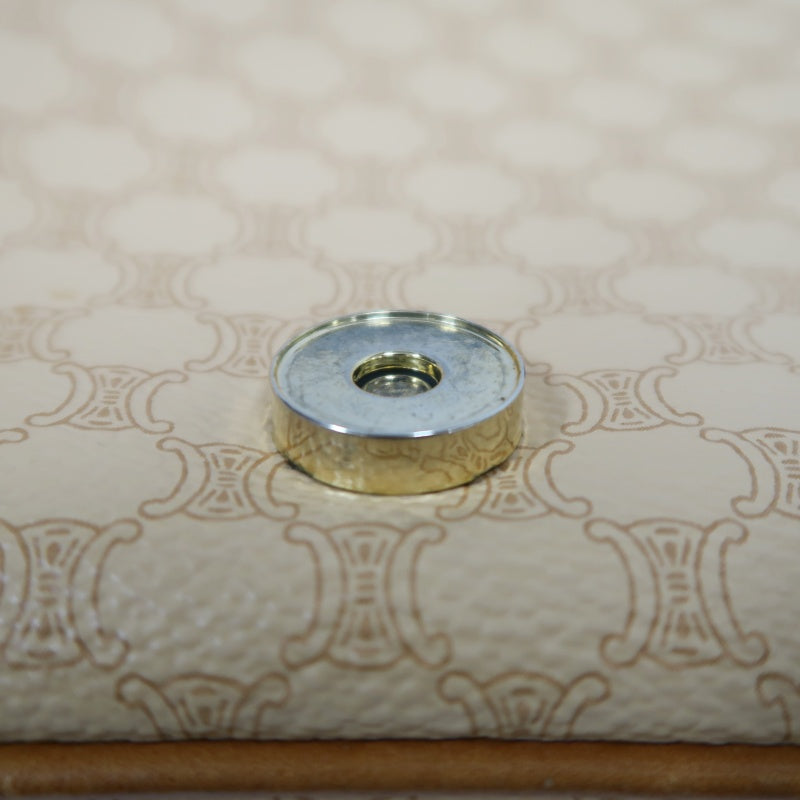 CELINE Macadam Shoulder Bag Beige Gold Hardware