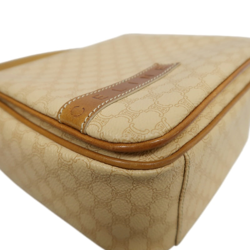 CELINE Macadam Shoulder Bag Beige Gold Hardware