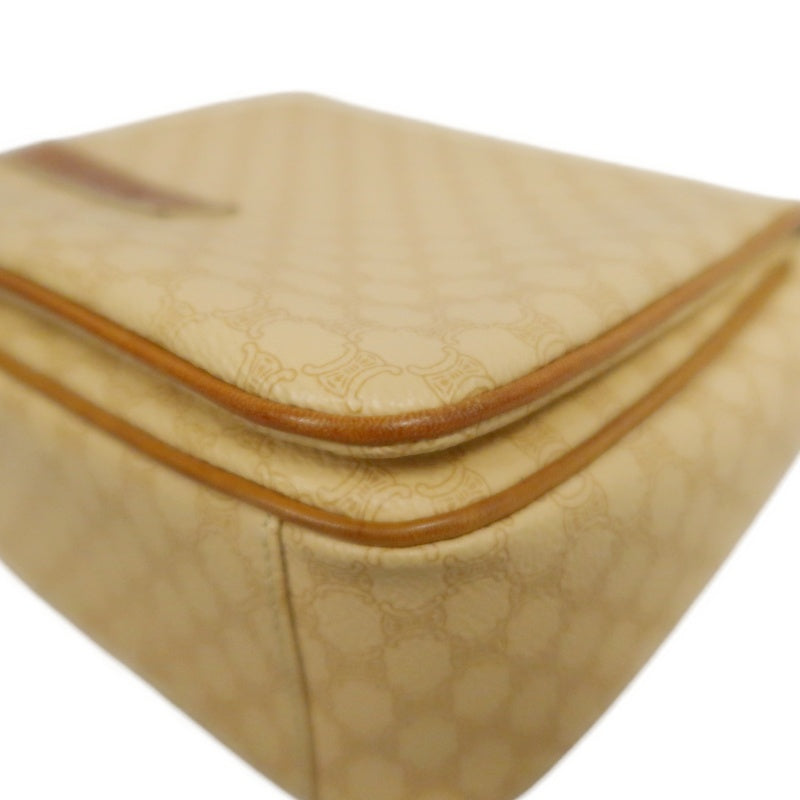CELINE Macadam Shoulder Bag Beige Gold Hardware