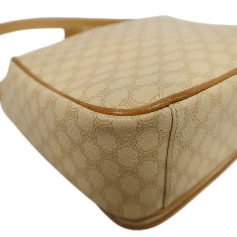 CELINE Macadam Shoulder Bag Beige Gold Hardware