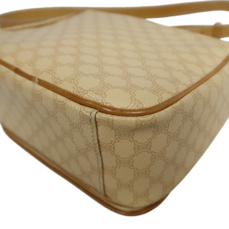 CELINE Macadam Shoulder Bag Beige Gold Hardware