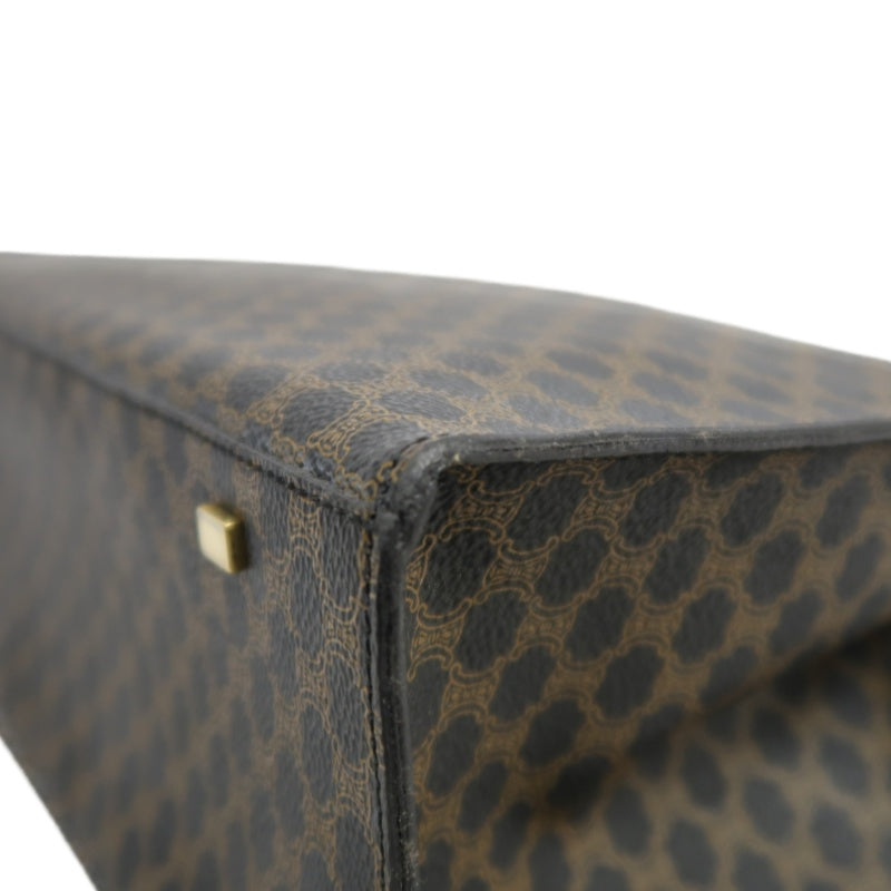 CELINE Macadam Kelly Style Handbag Brown Gold Hardware
