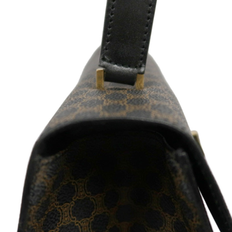 CELINE Macadam Kelly Style Handbag Brown Gold Hardware