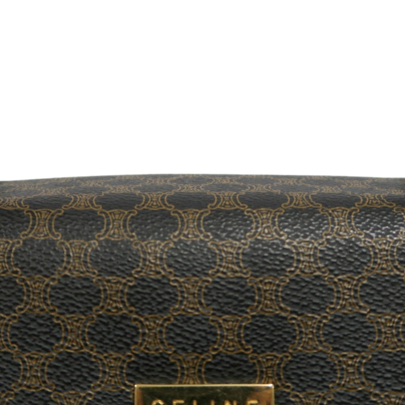 CELINE Macadam Kelly Style Handbag Brown Gold Hardware