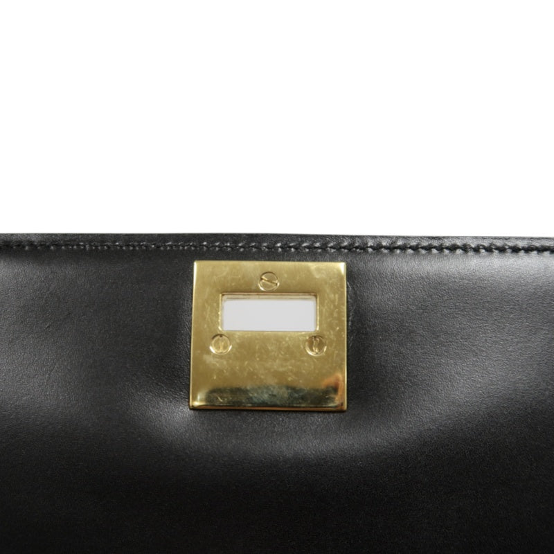CELINE Macadam Kelly Style Handbag Brown Gold Hardware