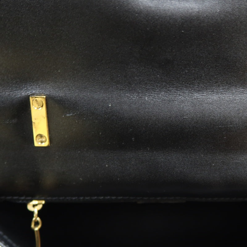 CELINE Macadam Kelly Style Handbag Brown Gold Hardware