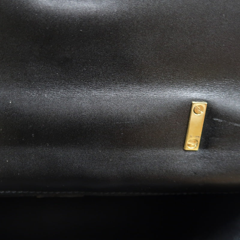 CELINE Macadam Kelly Style Handbag Brown Gold Hardware
