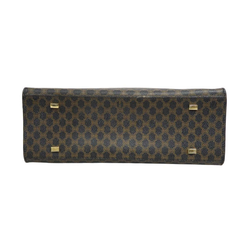 CELINE Macadam Kelly Style Handbag Brown Gold Hardware